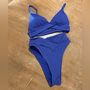 Aerie jacquard bikini set. Top is size small. Bottom is extra-small.